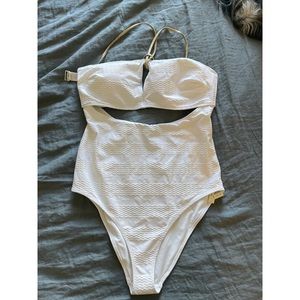 White one-piece swimsuit